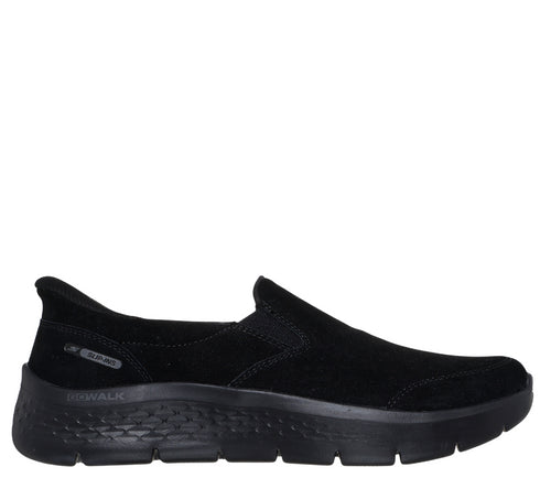 Pantofi sport, dama, SKECHERS GO WALK FLEX-RUE SLIP-INS 125508-BBK negru, piele intoarsa