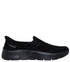 Pantofi sport, dama, SKECHERS GO WALK FLEX-RUE SLIP-INS 125508-BBK negru, piele intoarsa