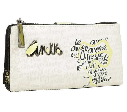 Portofel casual, dama, ANEKKE 40879-907, alb, piele ecologica