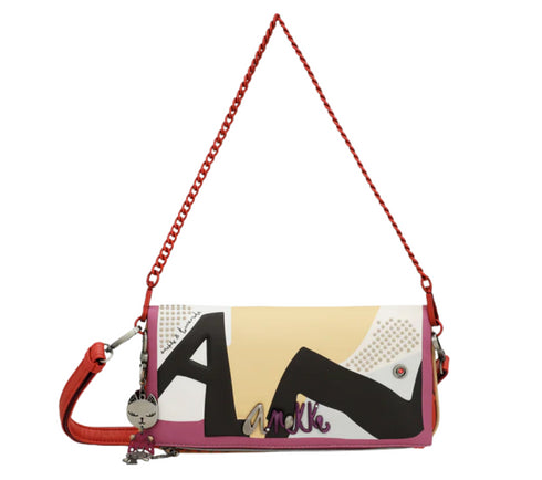 Poseta casual, dama, ANEKKE 38793-439, rosu, piele ecologica