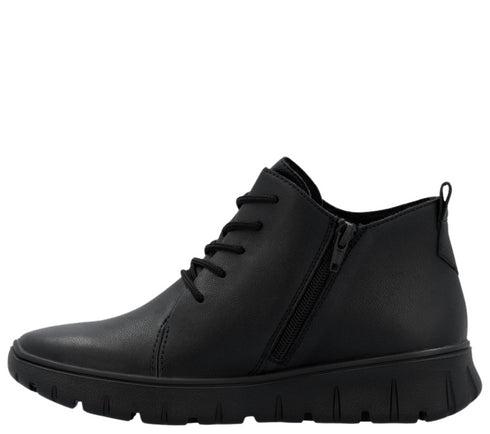 Ghete casual, dama, RIEKER ANTISTRESS, N1331-00 negru, piele naturala