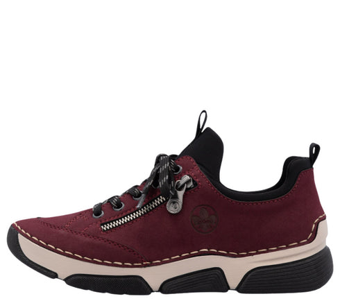 Pantofi sport, dama, RIEKER, ANTISTRESS, 45973-36 bordo, piele ecologica