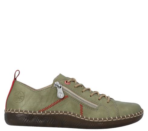 Pantofi sport, dama, RIEKER ANTISTRESS, N2401-54 verde, piele ecologica