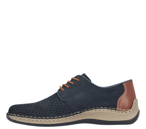 Pantofi casual, barbati, RIEKER, ANTISTRESS, 05226-14 bleumarin, piele ecologica