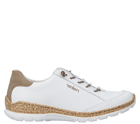 Pantofi sport, dama, RIEKER ANTISTRESS, N42K5-80 alb, piele naturala