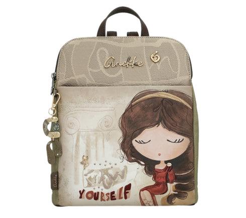 Rucsac casual, dama, ANEKKE 42705-073, auriu, piele ecologica