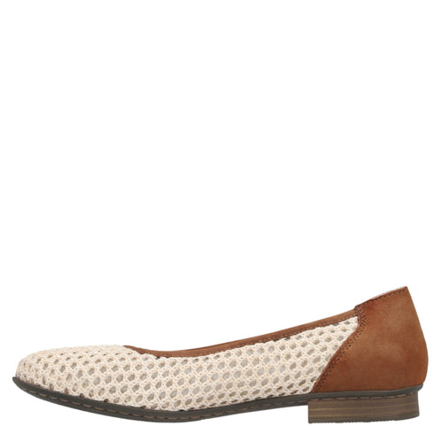 Balerini dama, RIEKER ANTISTRESS, 51960-60 bej, textil