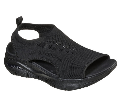 Sandale sport, dama, SKECHERS ARCH FIT- CITY CATCH 119236-BBK negru, textil