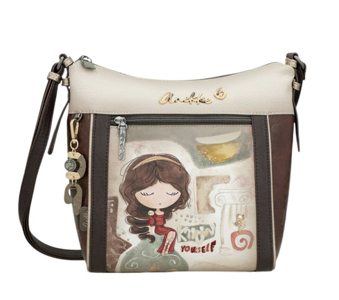 Poseta casual, dama, ANEKKE 42703-007, maro, piele ecologica