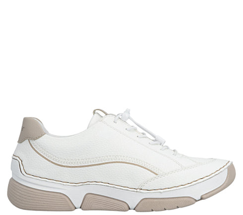 Pantofi sport, dama, RIEKER, ANTISTRESS, 45969-80 alb, piele ecologica