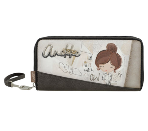 Portofel casual, dama, ANEKKE 42809-908, bej, piele ecologica