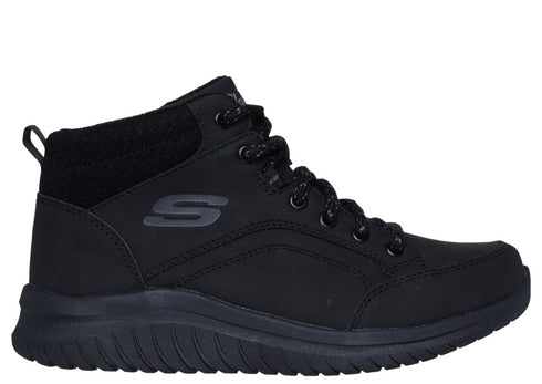 Ghete sport, dama, SKECHERS ULTRA FLEK CASUAL MIX 167973-BBK negru, piele ecologica