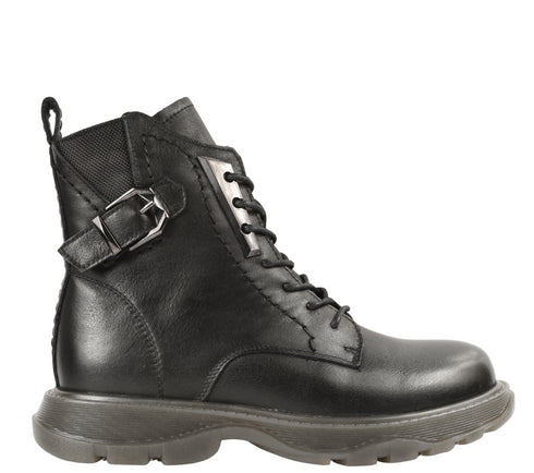 Ghete casual, dama, FORMAZIONE 1935, negru, piele naturala