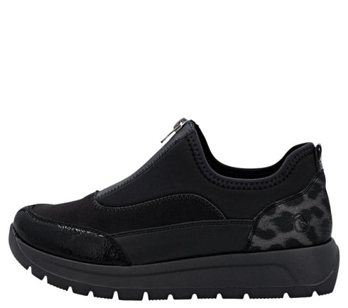 Pantofi casual, dama, RIEKER, ANTISTRESS, D2V01-04 negru, piele ecologica