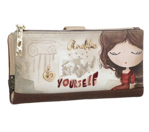 Portofel casual, dama, ANEKKE 42709-906, bej, piele ecologica