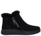 Ghete sport, dama, SKECHERS WILSHIRE BLVD - FRESH ZIP 168108-BBK negru, piele intoarsa
