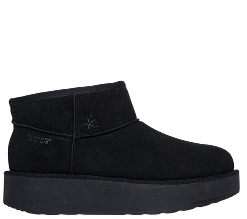 Ghete sport, dama, SKECHERS KEEP COZY 169143-BBK, piele intoarsa