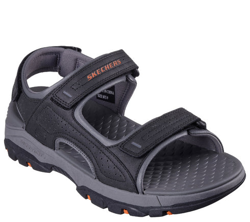 Sandale sport, barbati, SKECHERS RELAXED FIT TRESMEN GARO 204105-BLK negru, piele ecologica