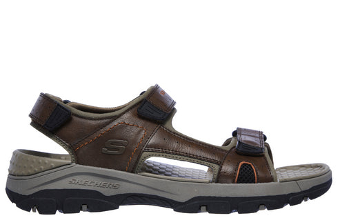 Sandale sport, barbati, SKECHERS RELAXED FIT: TRESMEN HIRANO 204106-BRN maro, piele ecologica