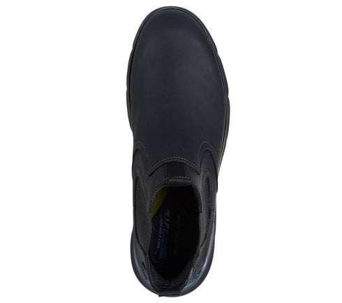 Ghete sport, barbati, SKECHERS AUGUSTINO-PAULO 205227-BBK negru, piele naturala