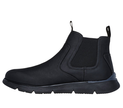 Ghete sport, barbati, SKECHERS AUGUSTINO-PAULO 205227-BBK negru, piele naturala