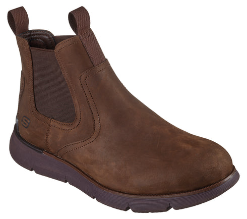 Ghete sport, barbati, SKECHERS AUGUSTINO-PAULO 205227-CHOC maro, piele naturala
