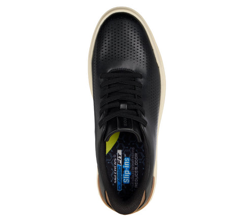 Pantofi sport, barbati, SKECHERS SLIP-INS OWEN - CONNELL 205625-BLK negru, piele ecologica