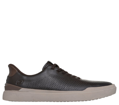 Pantofi sport, barbati, SKECHERS SLIP-INS OWEN - CONNELL 205625-CHOC maro, piele ecologica