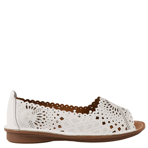 Pantofi casual, dama, ADA SHOES, 355-2 alb, piele naturala