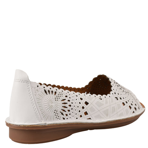 Pantofi casual, dama, ADA SHOES, 355-2 alb, piele naturala