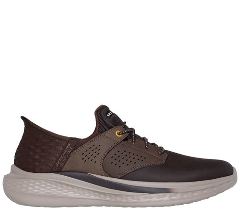 Pantofi sport, barbati, SKECHERS SLIP-INS RF SLADE MACKLIN 210890-CHOC maro, piele ecologica