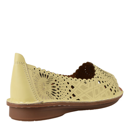 Pantofi casual, dama, ADA SHOES, 355-2 galben, piele naturala