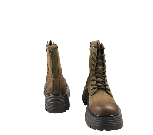 Bocanci casual, dama, FORMAZIONE, 2301 bej , piele nabuc, toc