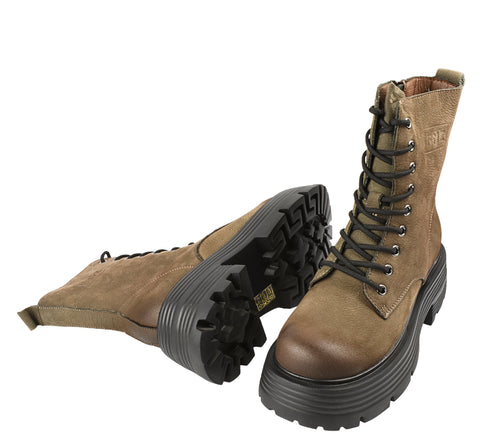 Bocanci casual, dama, FORMAZIONE, 2301 bej , piele nabuc, toc