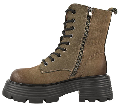 Bocanci casual, dama, FORMAZIONE, 2301 bej , piele nabuc, toc