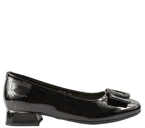 Pantofi eleganti, dama, ADA SHOES, 2321-91 negru, piele lacuita, cu toc