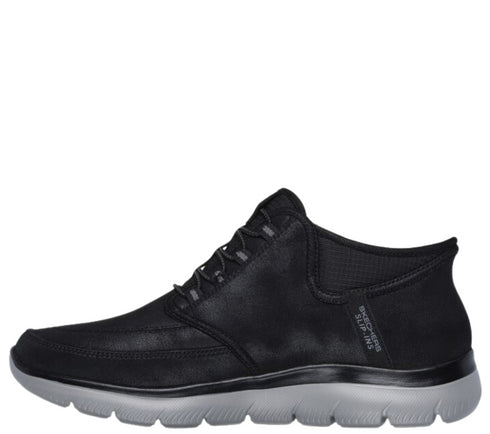 Ghete sport, barbati, SKECHERS SUMMITS-SIEGUL SLIP-INS 232927-BKCC negru, piele ecologica