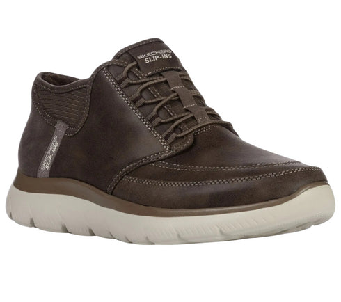Ghete sport, barbati, SKECHERS SUMMITS-SIEGUL SLIP-INS 232927-CHOC maro, piele ecologica