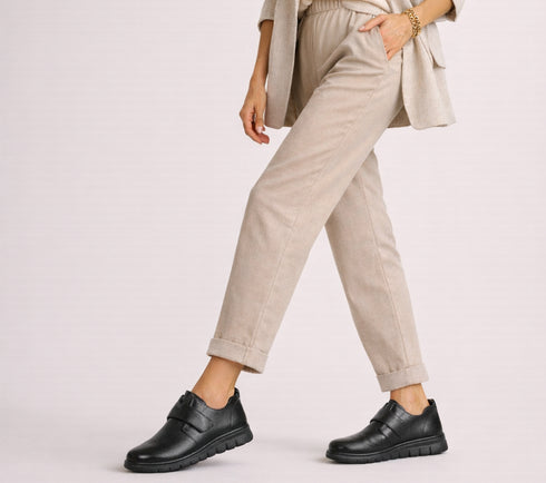 Pantofi casual, dama, ADA SHOES, 251074 negru, piele naturala