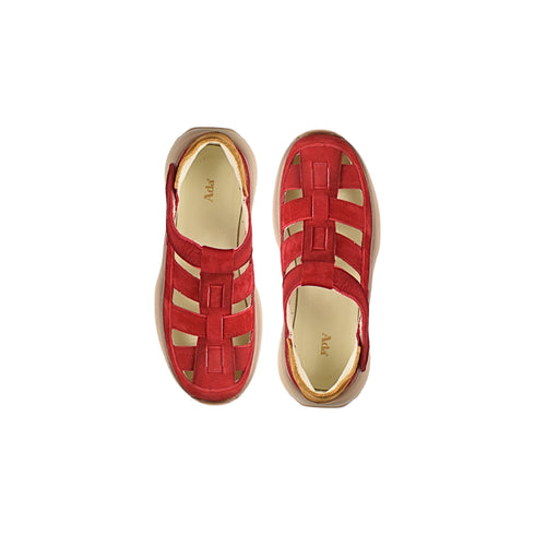 Pantofi sport, dama, ADA SHOES, KM8882 rosu, piele nabuc