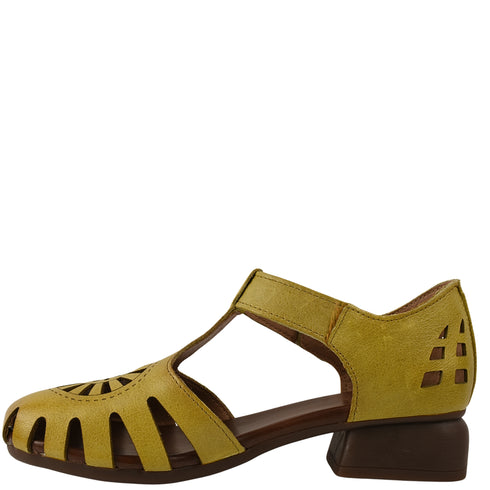 Sandale casual, dama, ADA SHOES, 631 galben, piele naturala