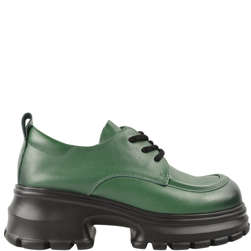 Pantofi casual, dama, FORMAZIONE, 8305 verde, piele naturala