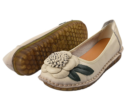 Pantofi casual, dama, ADA SHOES, 1817-6 crem, piele naturala