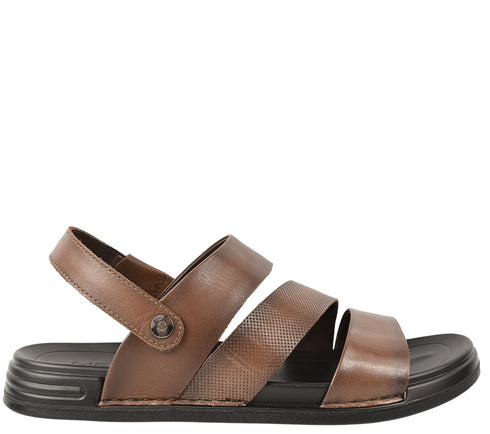 Sandale casual, barbati, MELS 2904, maro, piele naturala