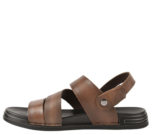 Sandale casual, barbati, MELS 2904, maro, piele naturala