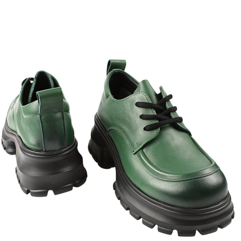 Pantofi casual, dama, FORMAZIONE, 8305 verde, piele naturala