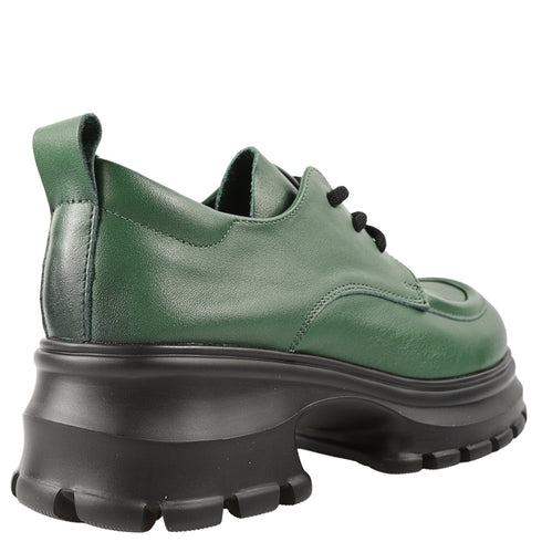 Pantofi casual, dama, FORMAZIONE, 8305 verde, piele naturala