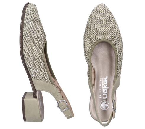 Pantofi casual, dama, RIEKER ANTISTRESS, 47060-52 verde, piele ecologica