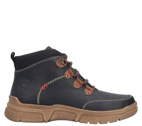 Ghete sport, dama, RIEKER, ANTISTRESS, 72313-00 negru, piele ecologica