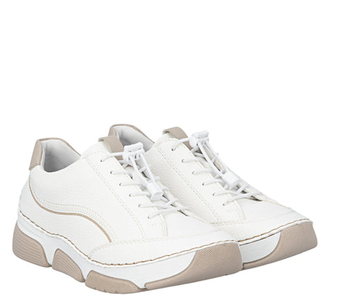 Pantofi sport, dama, RIEKER, ANTISTRESS, 45969-80 alb, piele ecologica